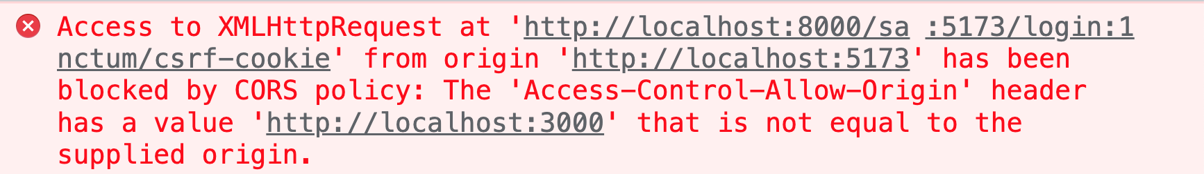 CORS error CORS error